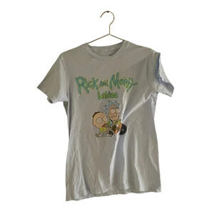 Rick and Morty Women's Gray Short Sleeve Graphic Print T-Shirt Size Small